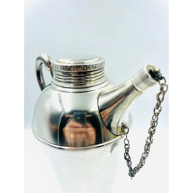Silver Antique Classic Art Deco Silver Cocktail Shaker/Picher by Renown Silversmiths, Australia For Sale - Image 8 of 13