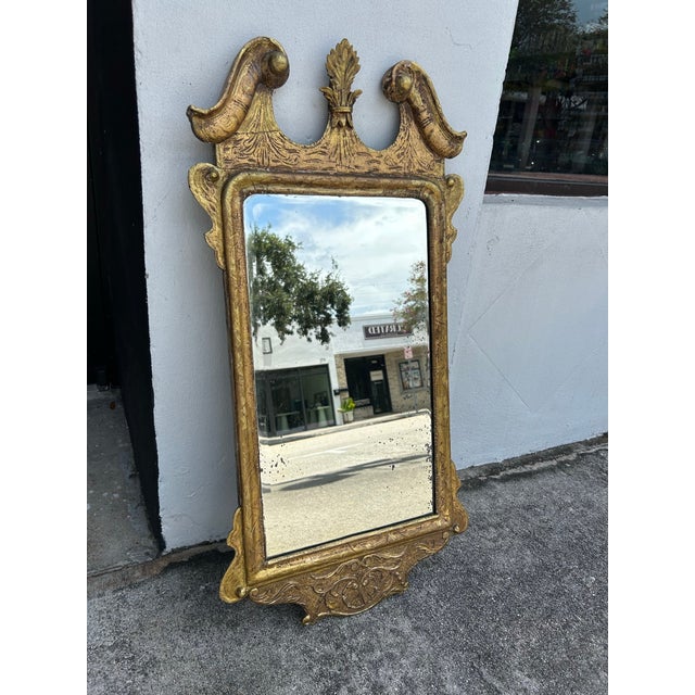 Traditional Antique Georgian Carved and Gilt Neo Classic Wall Mirror. For Sale - Image 3 of 6