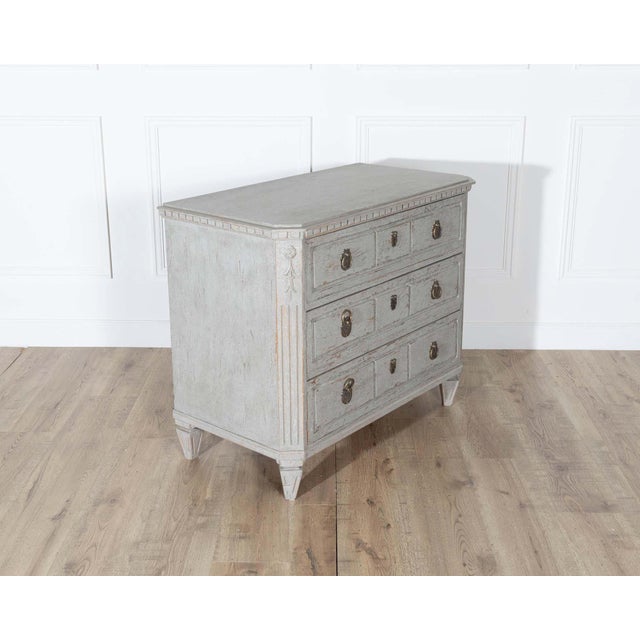 Pair of 19th Century Swedish Gustavian Painted Chests of Drawers For Sale - Image 13 of 16