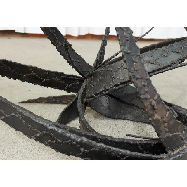 Black Midcentury Silas Seandel Brutalist Iron Torch Cut Cocktail Table For Sale - Image 8 of 13