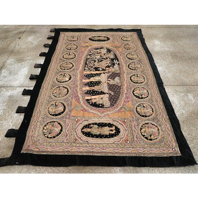 Textile Vintage Burmese Tapestry For Sale - Image 7 of 9