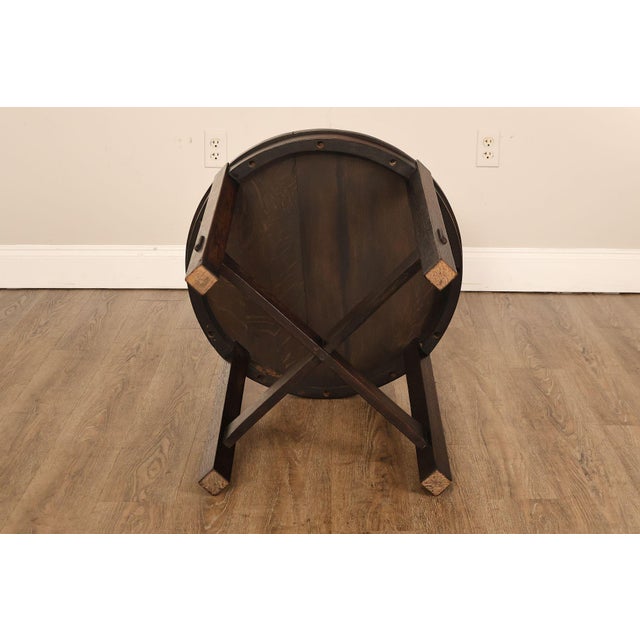 Early Gustav Stickley Mission Oak 26 Inch Round Table #439 For Sale - Image 18 of 18
