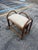 Italian Vintage Mid-Century Italian Rattan Vanity Stool With Boucle For Sale - Image 3 of 7
