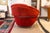 Modern Vintage Milo Baughman Thayer Coggin Boldido Red Fabric Lounge Chair and Ottoman For Sale - Image 3 of 12