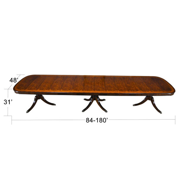 The Niagara Furniture version of a Three Pedestal 15 Foot Mahogany Dining Table. This dining table has a lot of great...