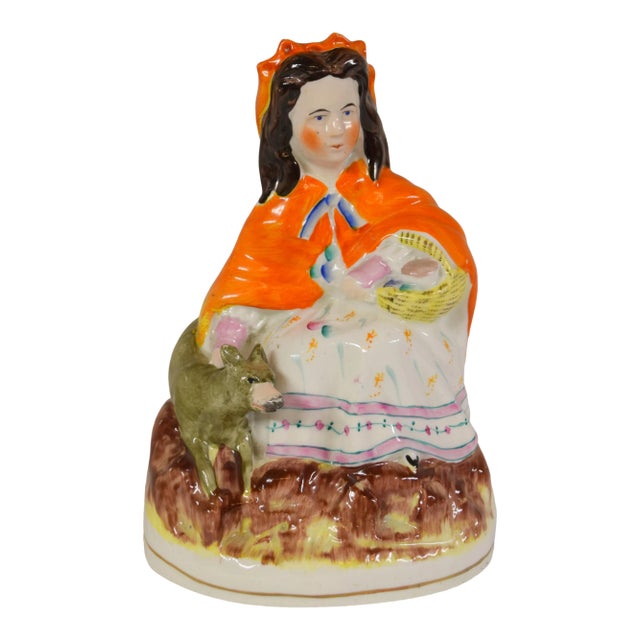 19th-Century Staffordshire "Little Red Riding Hood" For Sale