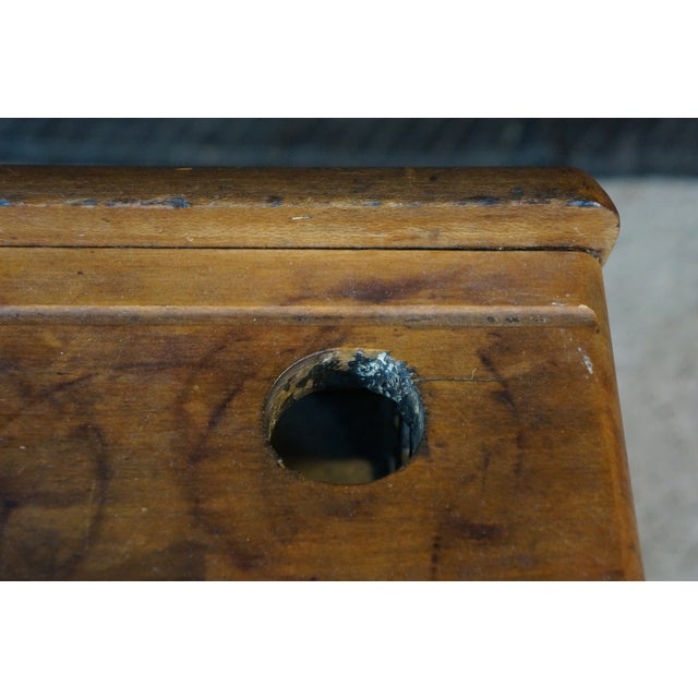 Antique Victorian 1880s "Fashion" Cast Iron & Maple School Desk Sidney Ohio For Sale - Image 12 of 18