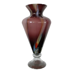 Oversized Purple Art Glass Vase