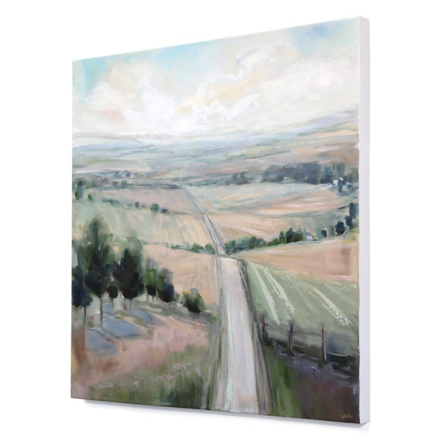 Following Dreams - Rural Landscape Mixed Media Painting on Canvas Original Artwork by Jodi Miller For Sale In Los Angeles - Image 6 of 9