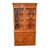 Elegant Georgian style burr walnut library bookcase Ideal for books or china Top half features the glass covered section...