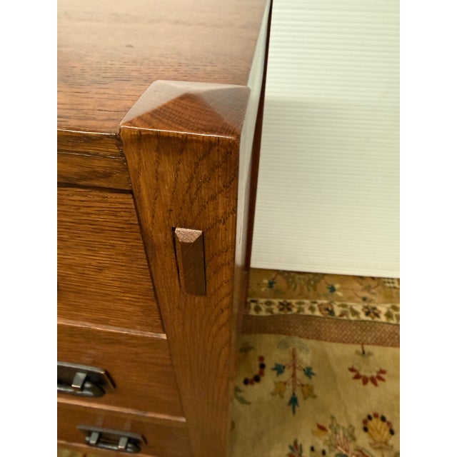 2010s Stickley Mission Collection Three Drawer Nightstands, Pair For Sale - Image 5 of 12