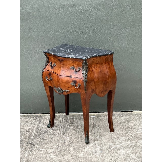 Chocolate Mid 20th Century Vintage Regency Burl Wood and Ormolu Chest of Drawers For Sale - Image 8 of 12