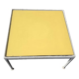1970s Attributed to Richard Schultz Style Knoll Aluminum and Yellow Enamel Side-Coffee Table For Sale