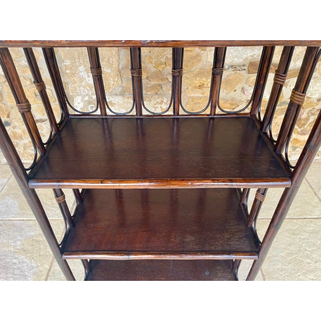 1970s Vintage Bamboo and Rattan Bookcase, 1960s For Sale - Image 5 of 18