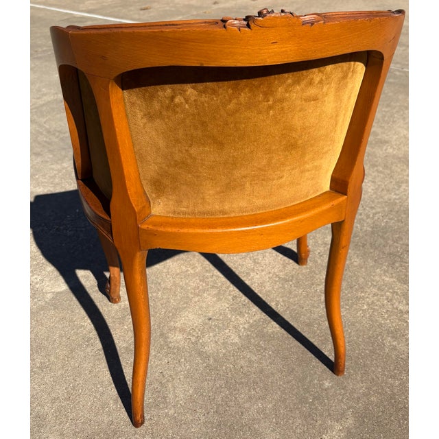 Eggshell Vintage French Needlepoint Vanity Slipper Chair For Sale - Image 8 of 12