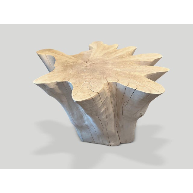 Andrianna Shamaris Amorphous Bleached Teak Wood Coffee Table For Sale - Image 4 of 5