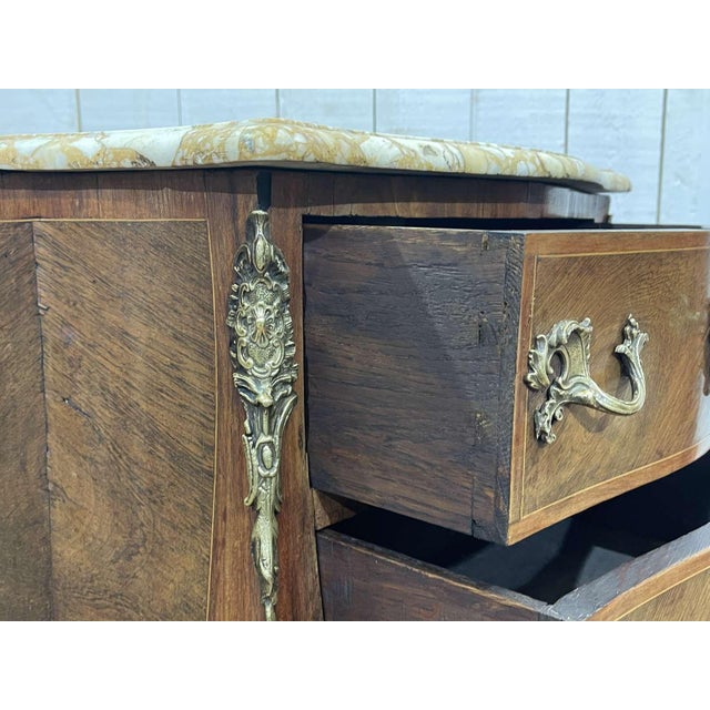 Louis XV Commode in Oak with Marble Top For Sale - Image 11 of 17
