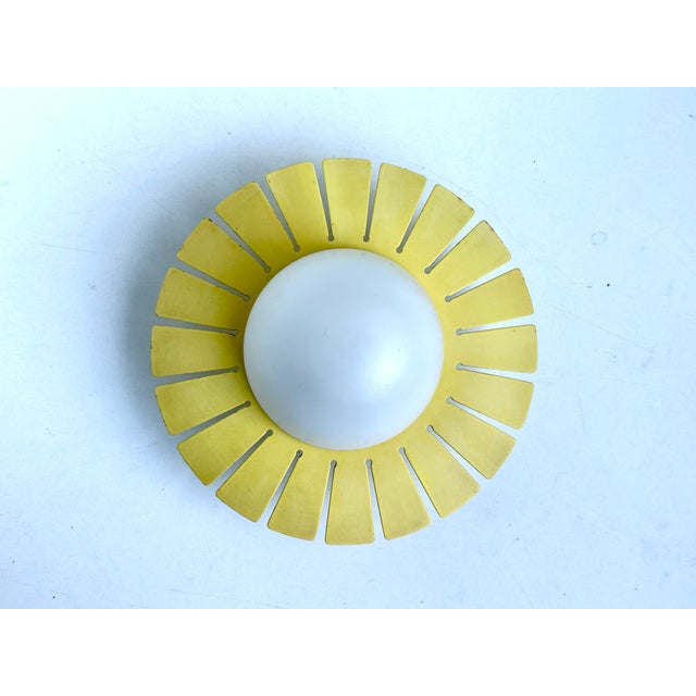 Mid-Century Modern Sunburst Opal Ceiling Lamp, Italy, 1950s For Sale - Image 15 of 18