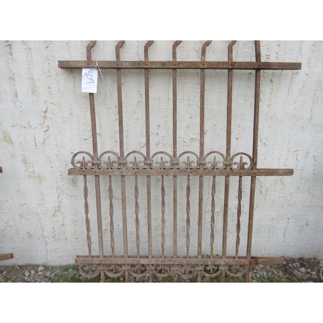 Antique Victorian Iron Gate Window Garden Fence Architectural Salvage Door #309 For Sale - Image 4 of 6