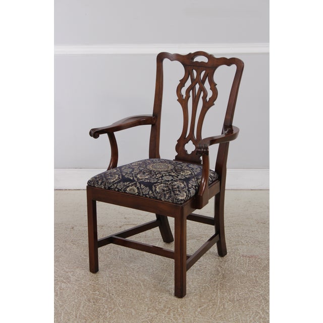 Chippendale Statton Cherry Chippendale Style Armchair For Sale - Image 3 of 15