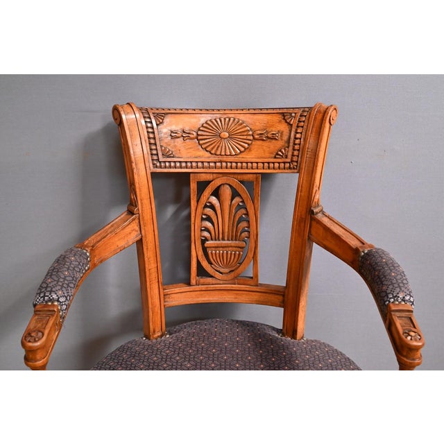 Stained Beech Armchairs, Early 20th Century, Set of 2 For Sale - Image 3 of 18