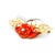 Vintage Italian 18k Gold Platinum Diamond Sardinian Coral Rose Dove Brooch Pendant For Sale - Image 9 of 9