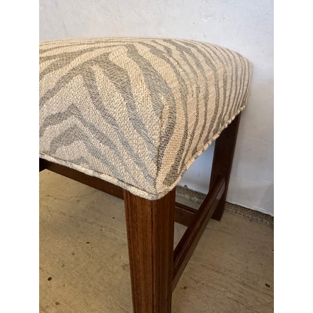 1970s Newly Upholstered Benches in Neutral Animal Print -Pair For Sale - Image 5 of 11
