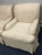 Transitional Vintage Pem-Kay Cream Damask Skirted Chairs - A Pair For Sale - Image 3 of 11
