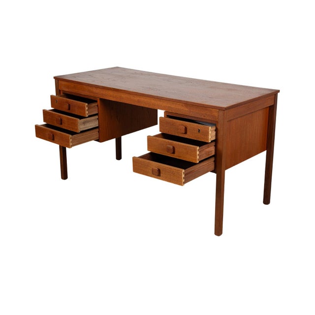 1960s Mid-Century Danish Teak Desk For Sale In Baltimore - Image 6 of 11