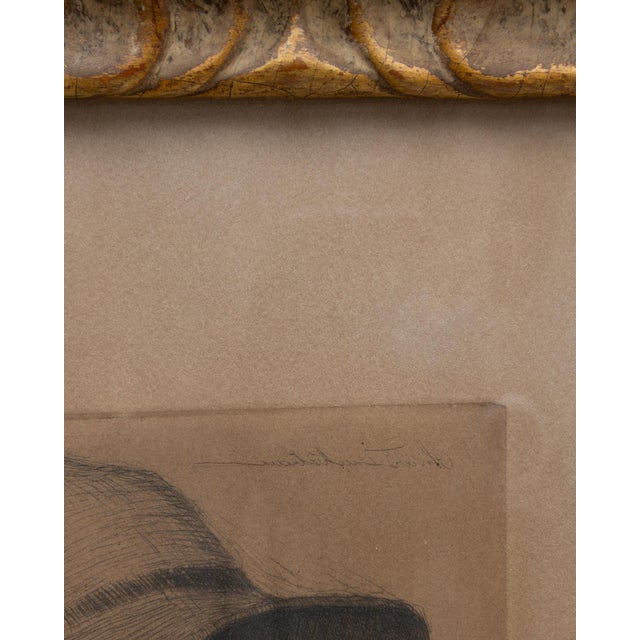 Traditional 1920s Belgian Passe-partout Man Portrait With Gilded Wooden Frame For Sale - Image 3 of 18