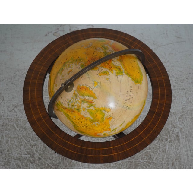 English Maitland Smith English Style Mahogany Globe on Stand For Sale - Image 3 of 16