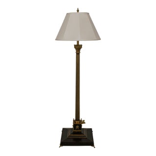 Maitland Smith Classical Column Mahogany Floor Lamp For Sale