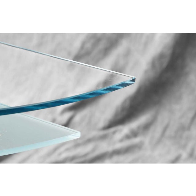 Italian Glass Console at Two Heights For Sale - Image 9 of 11