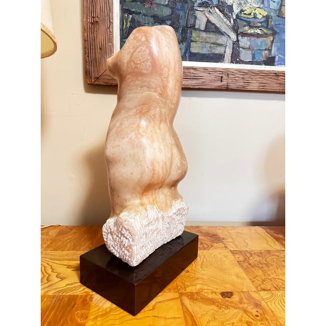 Light Pink Vintage Large Modernist Female Form Pink Marble Sculpture For Sale - Image 8 of 8