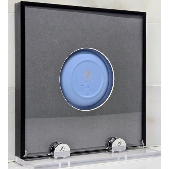 Vintage Wedgwood Collectors Society Blue Jasperware “David” Portrait Plate in Black Frame For Sale - Image 9 of 10