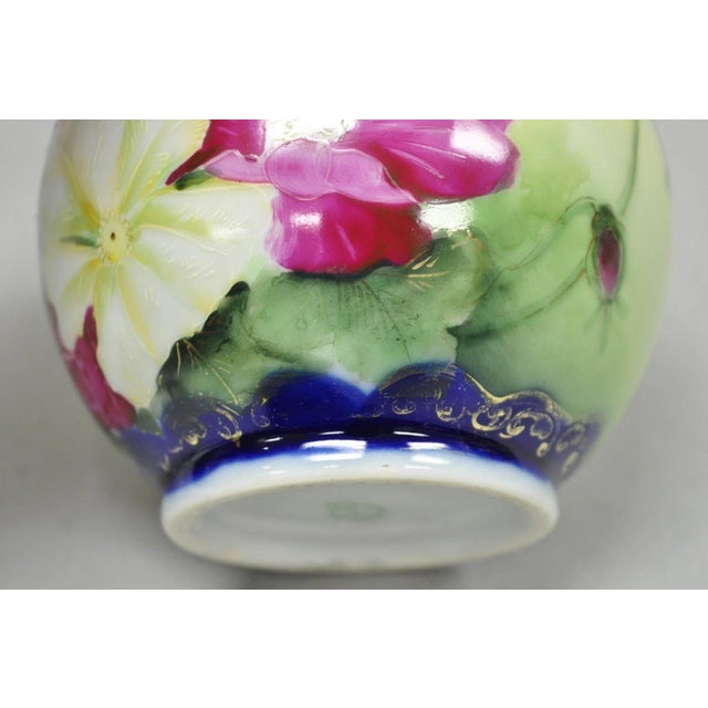 Antique I &Ec Co Japan Hand Painted Porcelain Cobalt Blue Covered Ginger Jar For Sale - Image 14 of 16