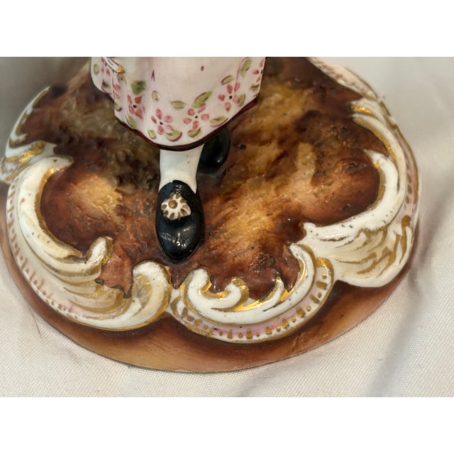 Pair Antique Meissen Figural Candlesticks For Sale - Image 14 of 16