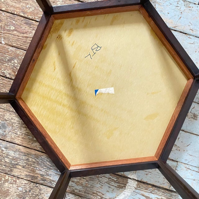 Wood Rosewood Side Table Hans C Andersen Hexagonal Occasional End Table Mid Century Danish Modern For Sale - Image 7 of 11