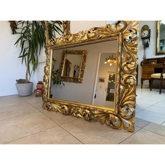 Florentine Mirror with Acanthus Leaf Carving Wood For Sale - Image 17 of 18