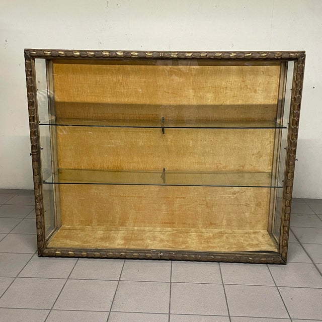 Vintage Display Cabinet with Carved and Gilded Wooden Frame, 1940s For Sale - Image 17 of 18