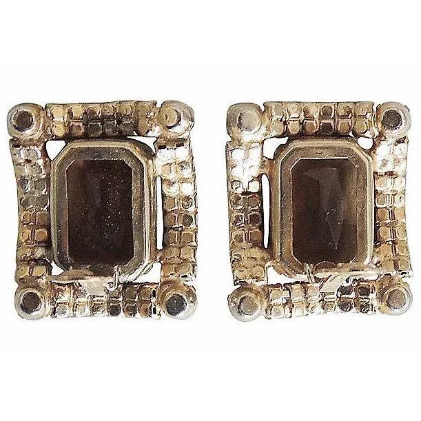 Vintage Delizza & Elster Juliana Faux-Topaz Rhinestone Clip Earrings - 2 Pieces For Sale - Image 4 of 6