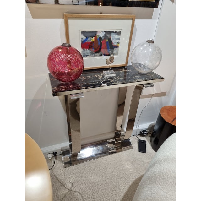Art Deco Vintage Art Deco Chrome Console For Sale - Image 3 of 6