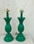 Vintage Metal Pineapple Green Lacquered Table Lamp - Pair For Sale - Image 4 of 7