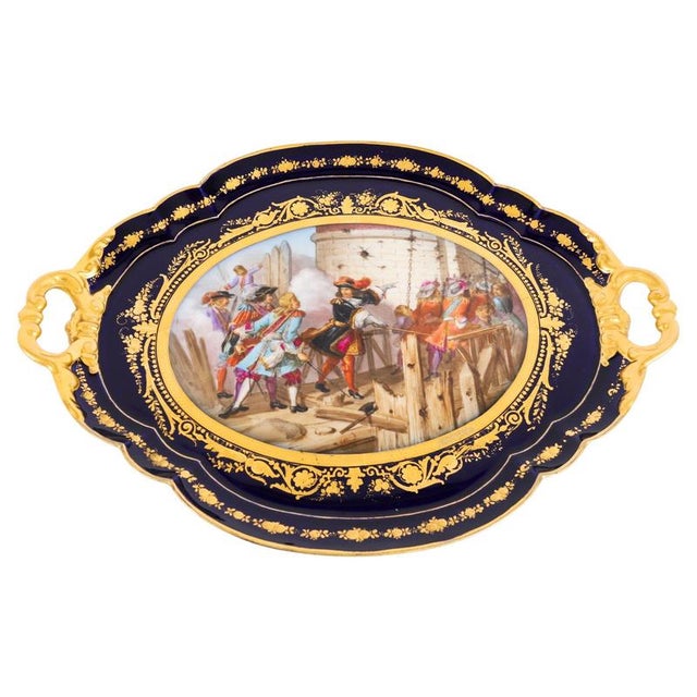 Antique French Valenciennes Tray in Porcelain by A. Moreaux, Late 19th Century For Sale - Image 15 of 15