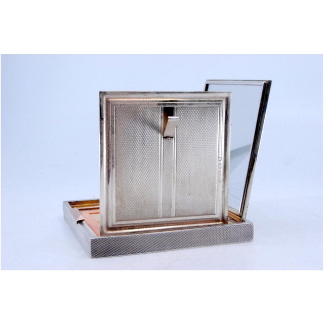 Brushed Silver and Gold Toiletry Box Mirror For Sale - Image 6 of 12