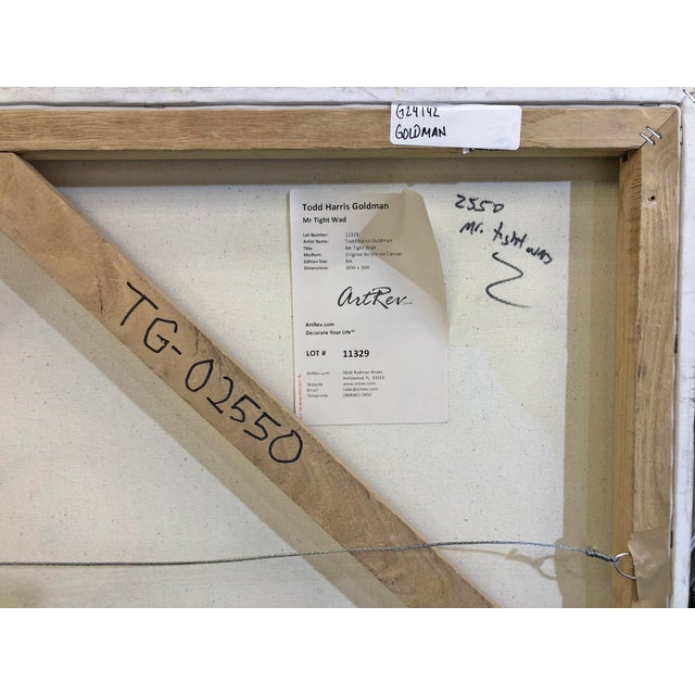 Contemporary Todd Goldman Mr. Tight Wad, Large Original Painting on Canvas For Sale - Image 3 of 3