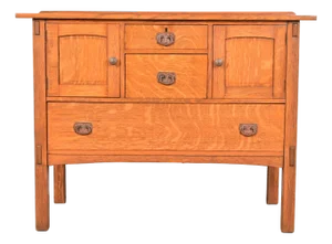 Stickley Brothers Style Antique Mission Oak Arts & Crafts Sideboard Buffet, Circa 1900