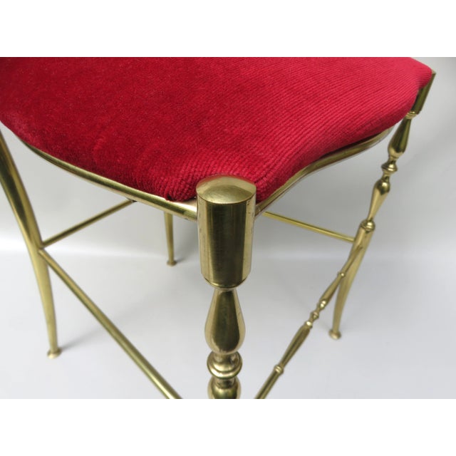Brass and Red Velvet Chiavari Chair, Italy, 1960s For Sale - Image 17 of 18