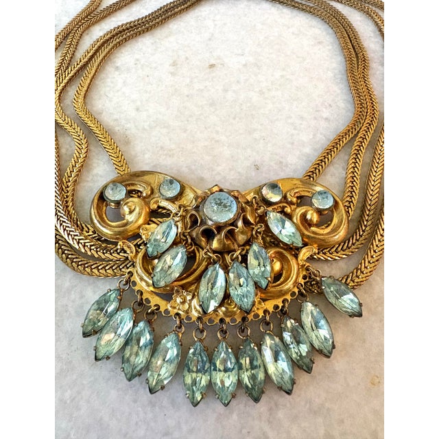 Art Deco Stunning Art Deco and Gold Fill and Rhinestone Necklace For Sale - Image 3 of 7
