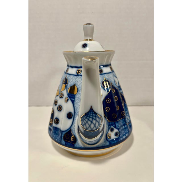 Beautiful 3-piece Imperial Lomonosov (LFZ) Porcelain tea set in the highly collectible Church Bells pattern. This elegant...